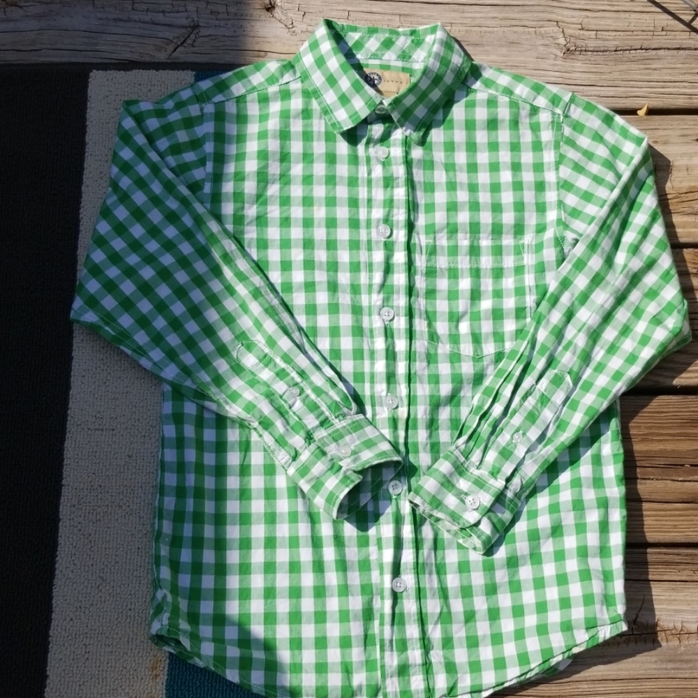 J.khaki green plaid button down shirt